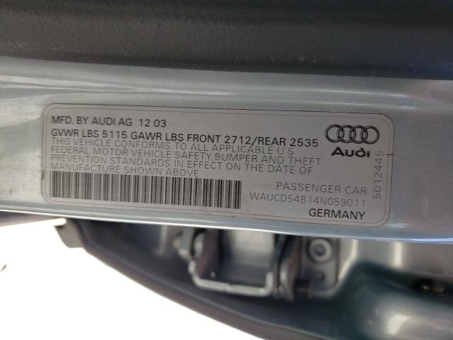 Photo 10 from auction – 2004 AUDI A6 S-LINE with VIN WAUCD54B14N059011