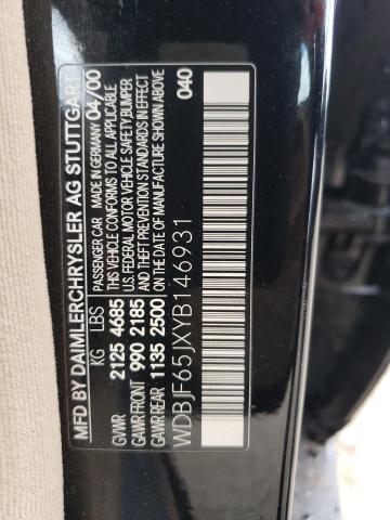 Photo 10 from auction – 2000 MERCEDES-BENZ E 320 with VIN WDBJF65JXYB146931