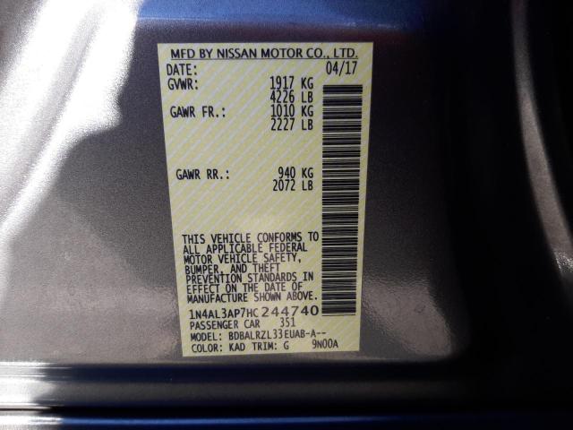 Photo 10 from auction – 2017 NISSAN ALTIMA 2.5 with VIN 1N4AL3AP7HC244740