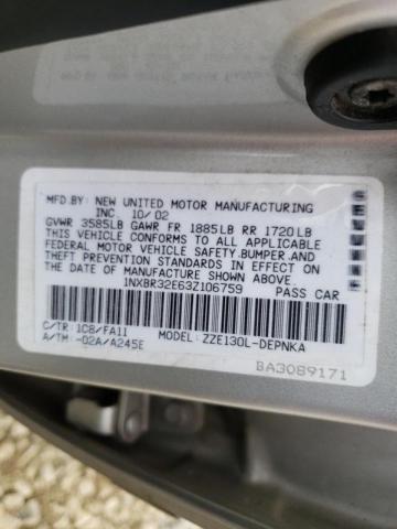 Photo 10 from auction – 2003 TOYOTA COROLLA CE with VIN 1NXBR32E63Z106759