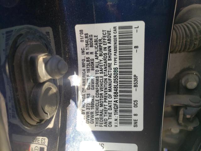 Photo 1 from auction – 2008 HONDA CIVIC EX with VIN 1HGFA16848L055086