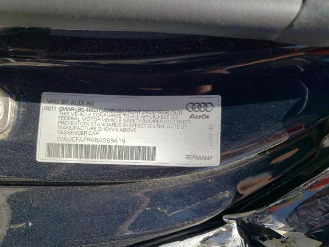 Photo 10 from auction – 2011 AUDI A5 PREMIUM with VIN WAUCFAFR4BA069419