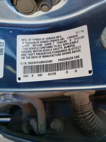 Photo 10 from auction – 2011 HONDA CIVIC LX with VIN 2HGFA1F55BH525460