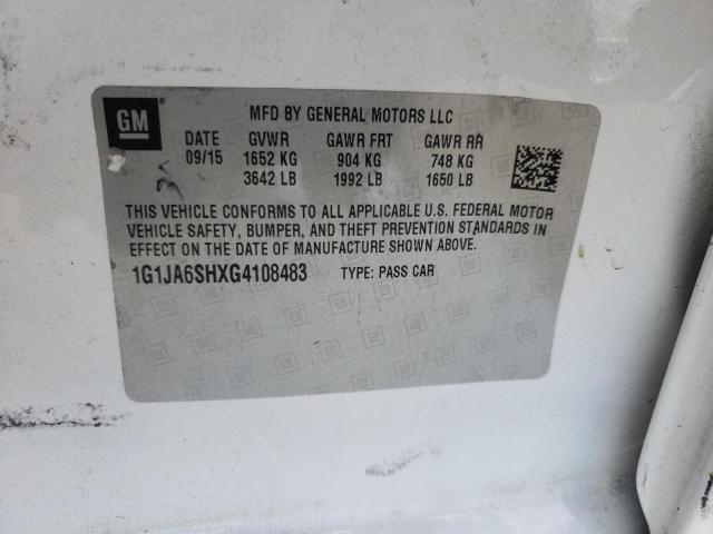 Photo 10 from auction – 2016 CHEVROLET SONIC with VIN 1G1JA6SHXG4108483