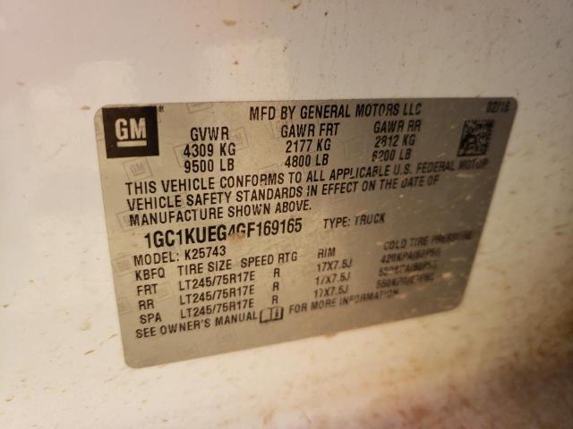 Photo 10 from auction – 2016 CHEVROLET SILVERADO with VIN 1GC1KUEG4GF169165