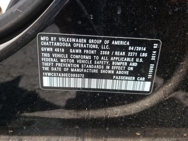 Photo 10 from auction – 2014 VOLKSWAGEN PASSAT SEL with VIN 1VWCS7A30EC093372