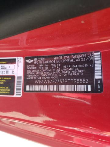 Photo 10 from auction – 2009 MINI COOPER S with VIN WMWMF73579TT98882