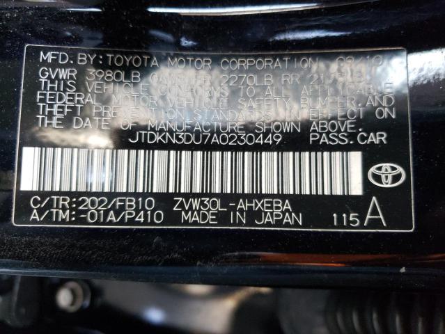Zdjęcie 10 z aukcji – 2010 TOYOTA PRIUS z VIN JTDKN3DU7A0230449