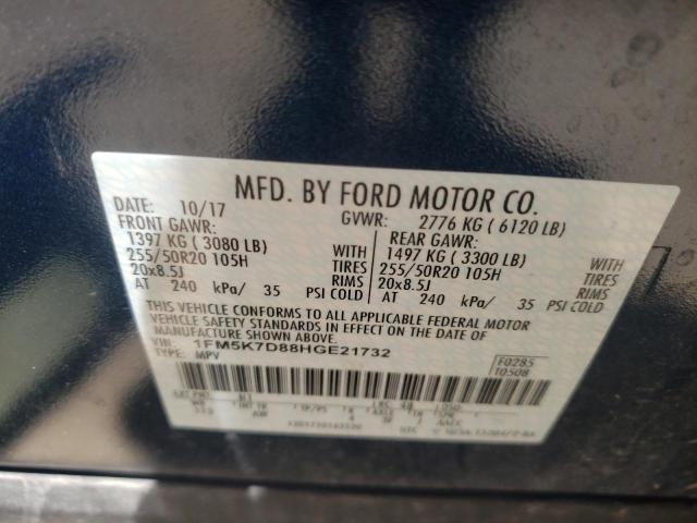 Photo 10 from auction – 2017 FORD EXPLORER X with VIN 1FM5K7D88HGE21732