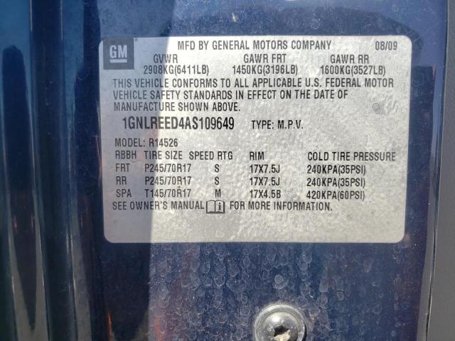 Photo 10 from auction – 2010 CHEVROLET TRAVERSE L with VIN 1GNLREED4AS109649