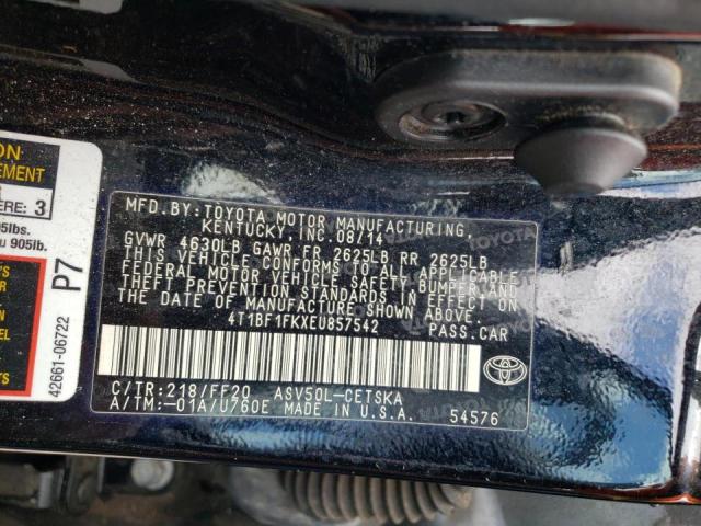 Photo 10 from auction – 2014 TOYOTA CAMRY L with VIN 4T1BF1FKXEU857542