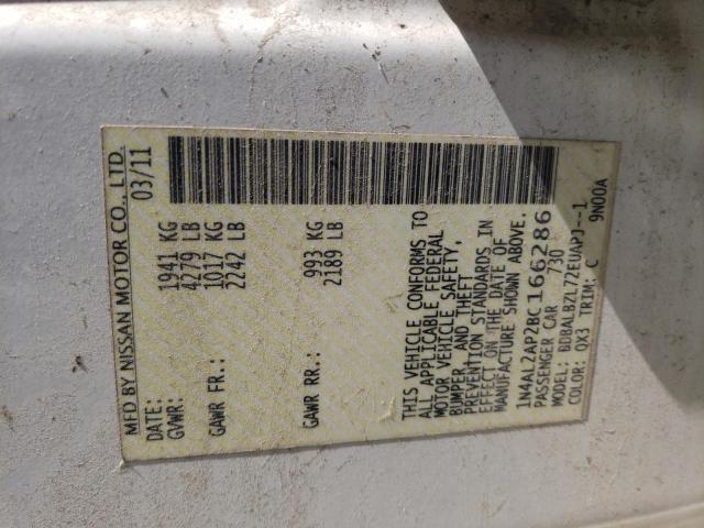 Photo 10 from auction – 2011 NISSAN ALTIMA BAS with VIN 1N4AL2AP2BC166286