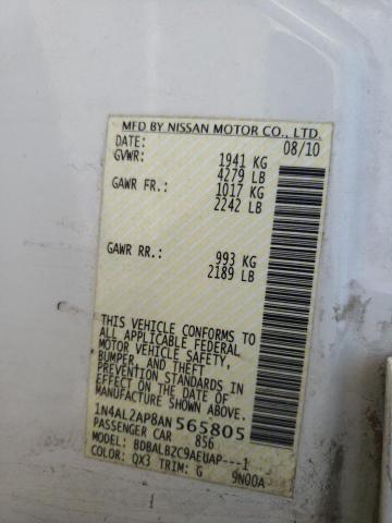 Photo 10 from auction – 2010 NISSAN ALTIMA BAS with VIN 1N4AL2AP8AN565805