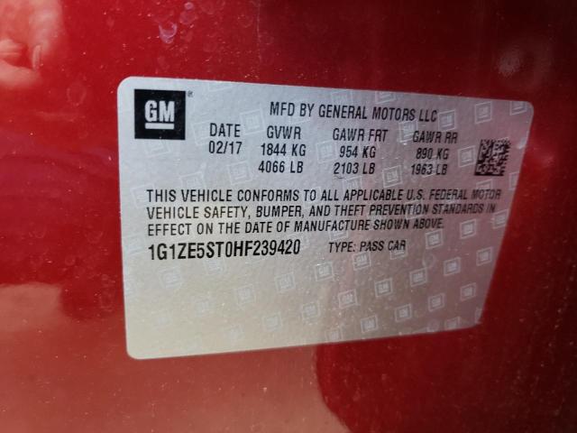 Photo 10 from auction – 2017 CHEVROLET MALIBU LT with VIN 1G1ZE5ST0HF239420