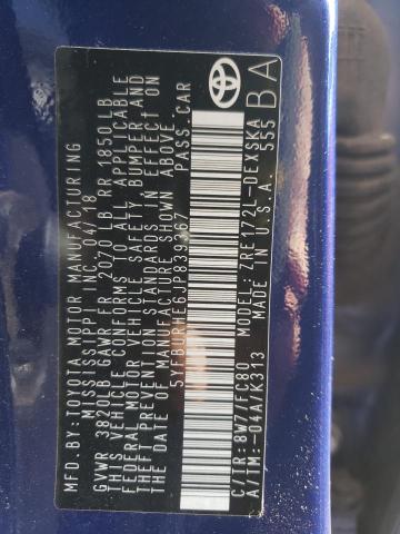 Photo 10 from auction – 2018 TOYOTA COROLLA L with VIN 5YFBURHE6JP839367