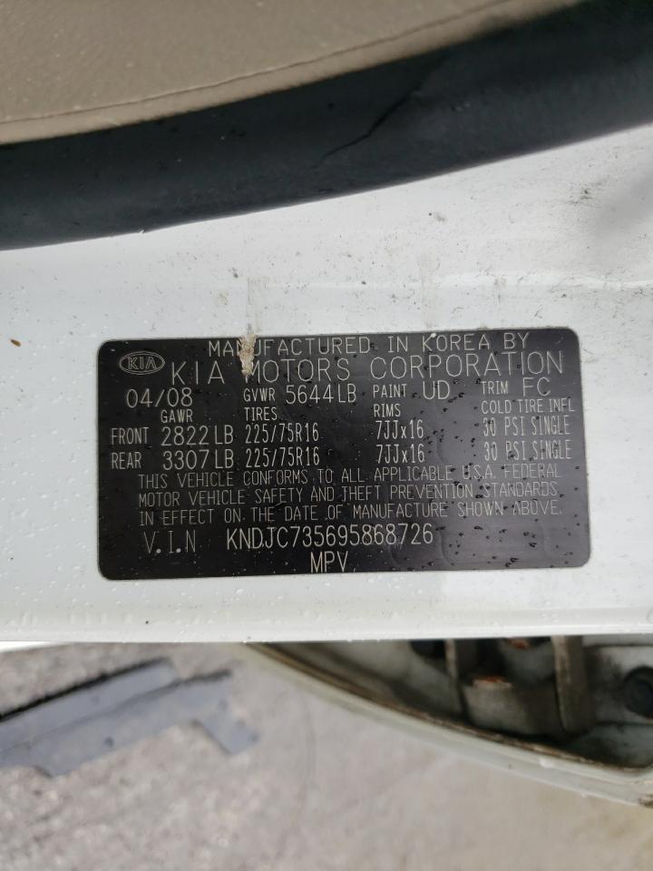 Photo 10 from auction – 2009 KIA SORENTO with VIN KNDJC735695868726