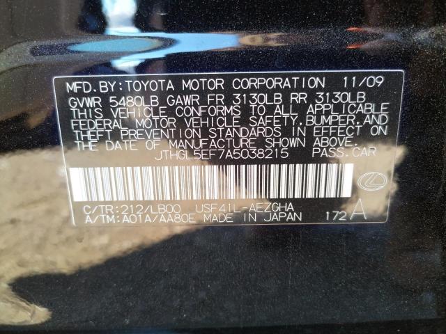 Photo 10 from auction – 2010 LEXUS LS 460L with VIN JTHGL5EF7A5038215