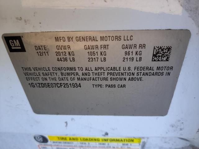 Photo 10 from auction – 2012 CHEVROLET MALIBU 2LT with VIN 1G1ZD5E07CF251934