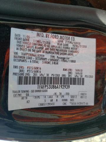 Photo 10 from auction – 2006 FORD TAURUS SE with VIN 1FAFP53U86A192939