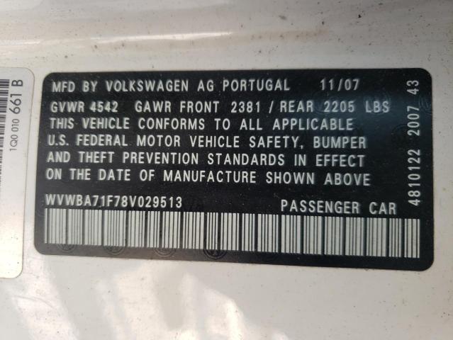 Photo 10 from auction – 2008 VOLKSWAGEN EOS TURBO with VIN WVWBA71F78V029513