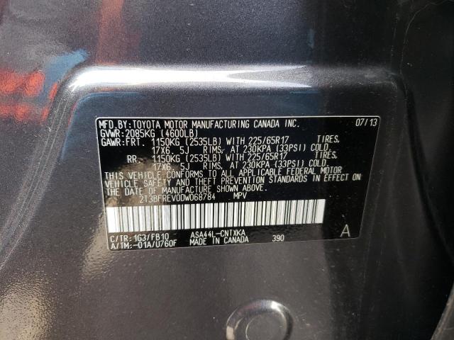 Photo 10 from auction – 2013 TOYOTA RAV4 LE with VIN 2T3BFREV0DW068784