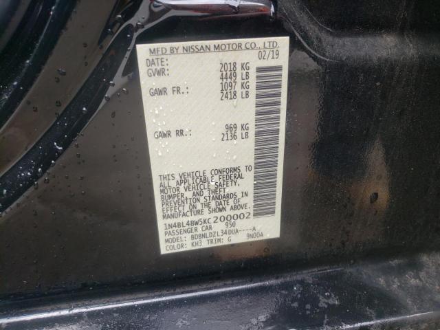 Photo 10 from auction – 2019 NISSAN ALTIMA S with VIN 1N4BL4BW5KC200002