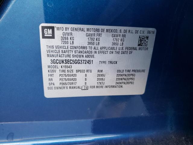 Photo 10 from auction – 2016 CHEVROLET SILVERADO with VIN 3GCUKSEC5GG372451