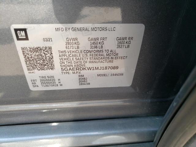 Photo 10 from auction – 2021 BUICK ENCLAVE AV with VIN 5GAERDKW1MJ187089