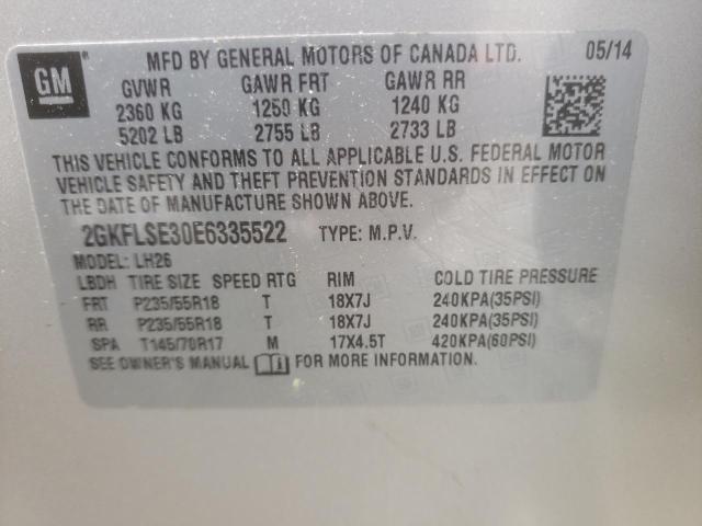 Photo 10 from auction – 2014 GMC TERRAIN SL with VIN 2GKFLSE30E6335522