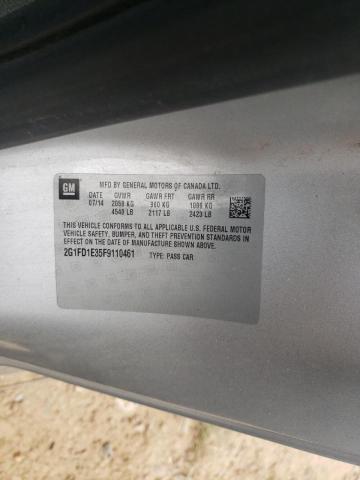 Photo 10 from auction – 2015 CHEVROLET CAMARO LT with VIN 2G1FD1E35F9110461