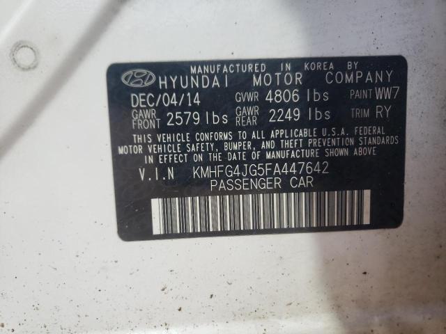 Photo 10 from auction – 2015 HYUNDAI AZERA with VIN KMHFG4JG5FA447642