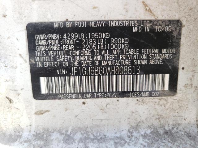 Photo 10 from auction – 2010 SUBARU IMPREZA 2. with VIN JF1GH6B60AH808613
