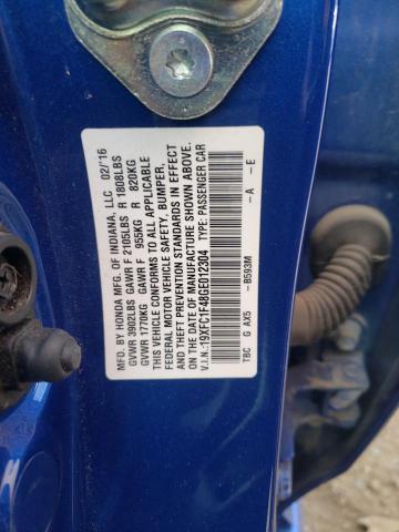 Photo 10 from auction – 2016 HONDA CIVIC EX with VIN 19XFC1F48GE012304