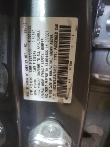Photo 10 from auction – 2012 HONDA ACCORD LX with VIN 1HGCP2F3XCA226987