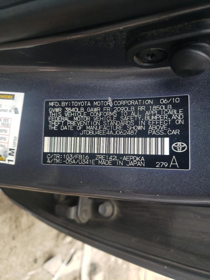 Photo 17 from auction – 2010 TOYOTA COROLLA BA with VIN JTDBU4EE4AJ062487