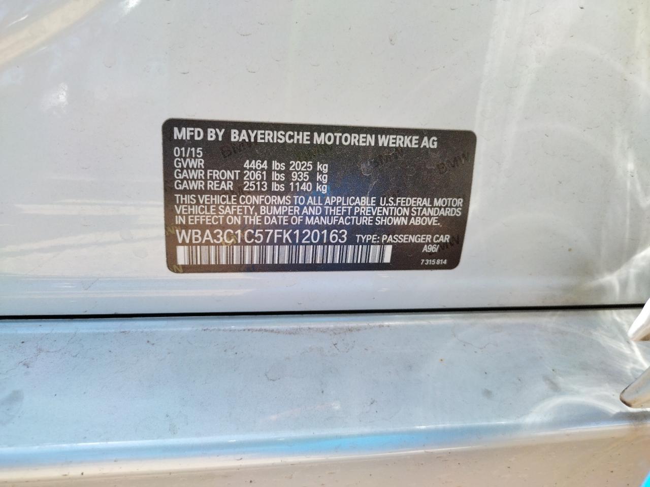 Photo 10 from auction – 2015 BMW 328 I SULE with VIN WBA3C1C57FK120163