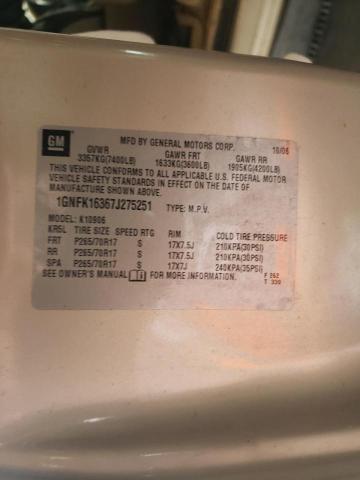 Photo 10 from auction – 2006 CHEVROLET SUBURBAN K with VIN 1GNFK16367J275251
