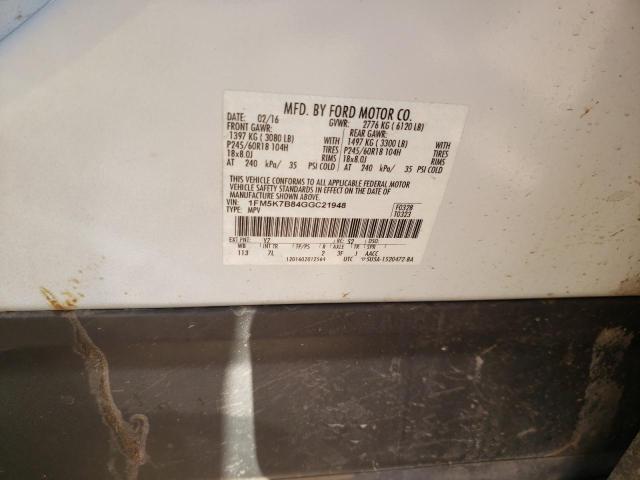 Photo 10 from auction – 2016 FORD EXPLORER with VIN 1FM5K7B84GGC21948