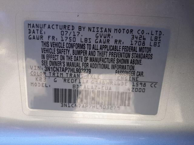 Photo 10 from auction – 2017 NISSAN VERSA S with VIN 3N1CN7AP7HL903279