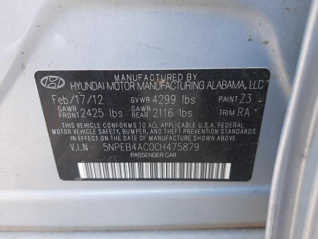 Photo 10 from auction – 2012 HYUNDAI SONATA GLS with VIN 5NPEB4AC0CH475879