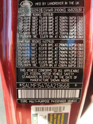 Photo 10 from auction – 2006 LAND ROVER RANGE ROVE with VIN SALMF15476A213668