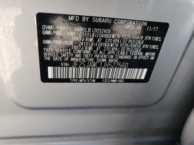 Photo 10 from auction – 2018 SUBARU FORESTER 2 with VIN JF2SJAWC3JH522560