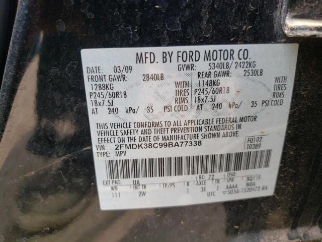 Photo 10 from auction – 2009 FORD EDGE SEL with VIN 2FMDK38C99BA77338