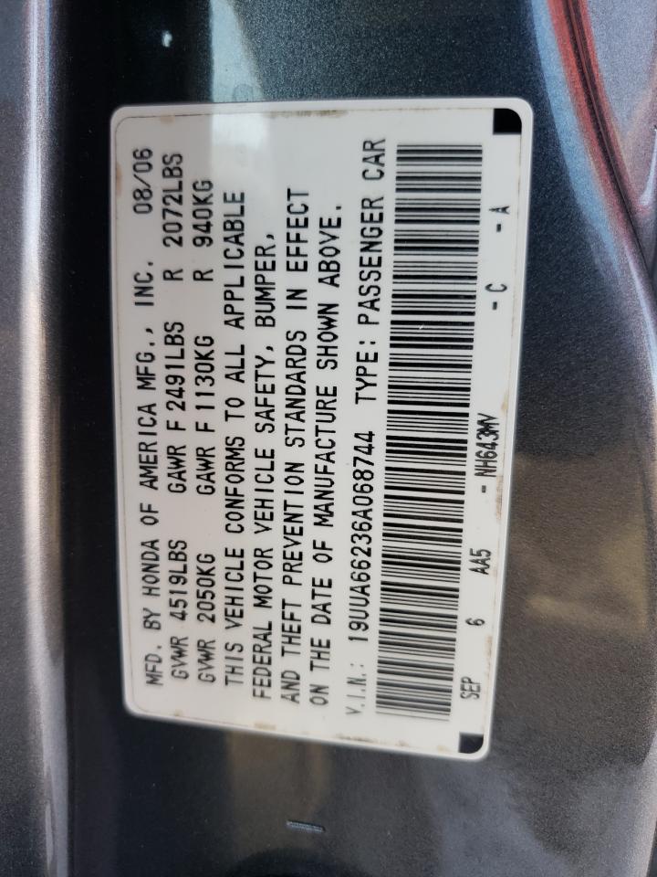 Photo 10 from auction – 2006 ACURA 3.2TL with VIN 19UUA66236A068744