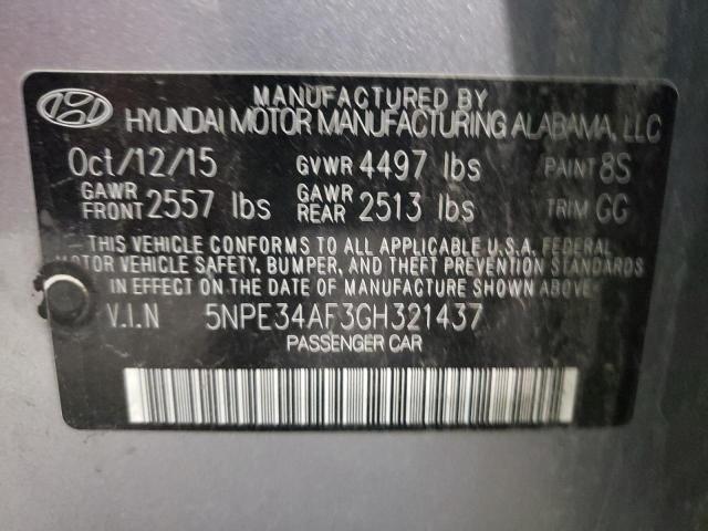Photo 10 from auction – 2016 HYUNDAI SONATA SPO with VIN 5NPE34AF3GH321437