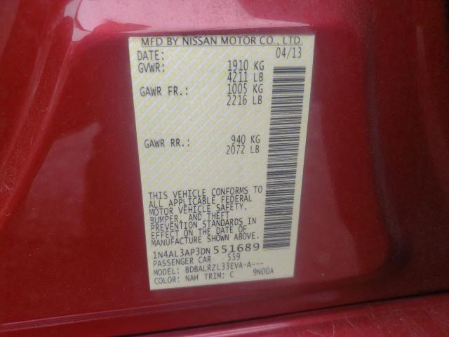 Photo 10 from auction – 2013 NISSAN ALTIMA 2.5 with VIN 1N4AL3AP3DN551689