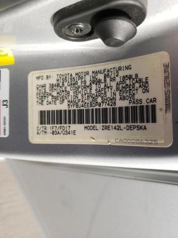 Photo 10 from auction – 2013 TOYOTA COROLLA BA with VIN 5YFBU4EE8DP077428