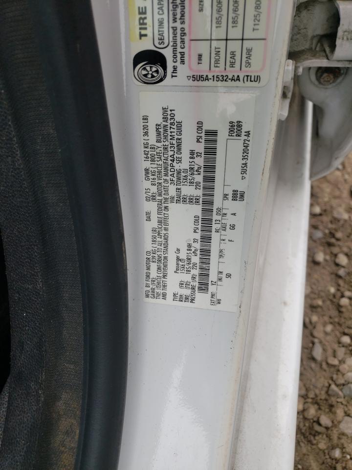 Photo 10 from auction – 2015 FORD FIESTA S with VIN 3FADP4AJ3FM178301