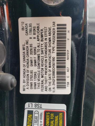 Photo 10 from auction – 2012 HONDA CIVIC EX with VIN 2HGFG3B80CH561990