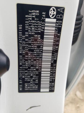 Photo 10 from auction – 2016 TOYOTA COROLLA L with VIN 5YFBURHE8GP494027